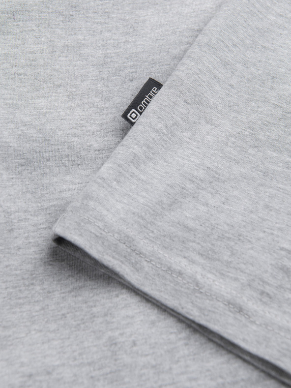 Ombre Clothing Světle šedé pánské basic tričko Ombre Clothing
