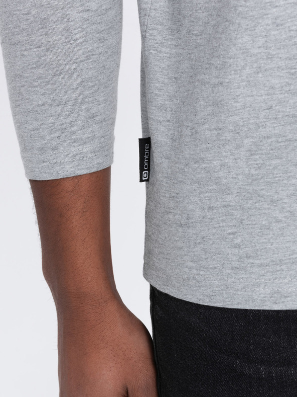 Ombre Clothing Světle šedé pánské basic tričko Ombre Clothing