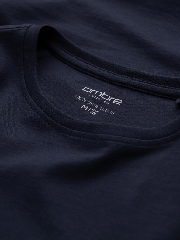 Ombre Clothing Tmavě modré pánské basic tričko Ombre Clothing