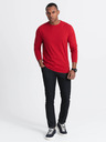 Ombre Clothing Červené pánské basic tričko Ombre Clothing