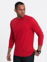 Ombre Clothing Červené pánské basic tričko Ombre Clothing