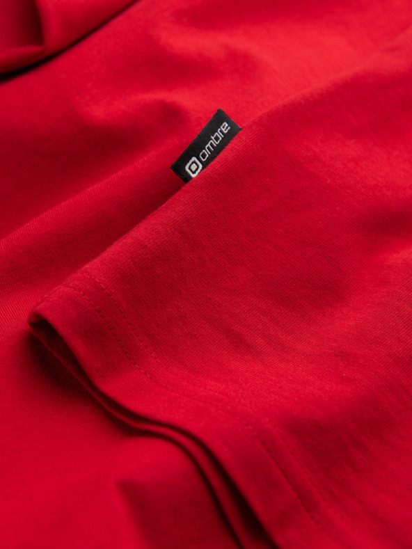 Ombre Clothing Červené pánské basic tričko Ombre Clothing