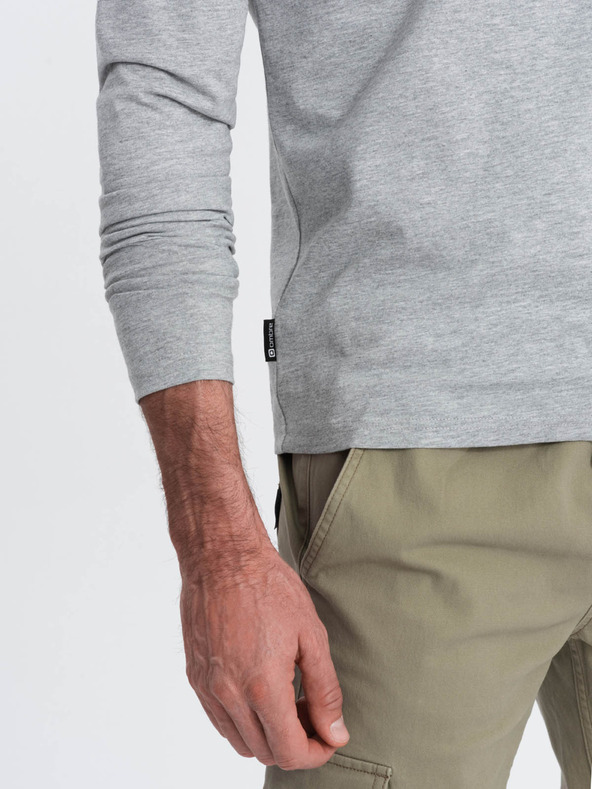 Ombre Clothing Šedé pánské basic tričko Ombre Clothing