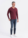 Ombre Clothing Vínové pánské basic tričko Ombre Clothing