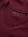 Ombre Clothing Vínové pánské basic tričko Ombre Clothing