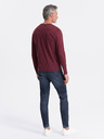 Ombre Clothing Vínové pánské basic tričko Ombre Clothing
