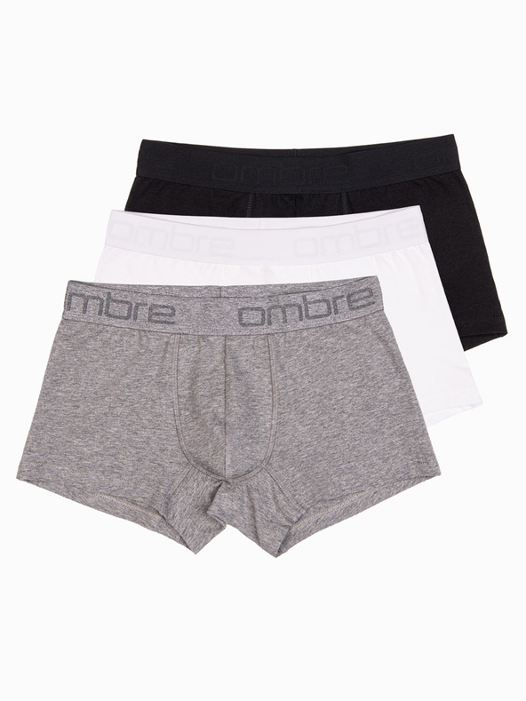 Ombre Clothing Sada tří pánských boxerek v šedé, bílé a černé barvě Ombre Clothing
