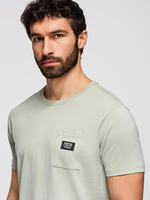 Ombre Clothing Pánské volnočasové tričko s kapsičkou Ombre Clothing zelená