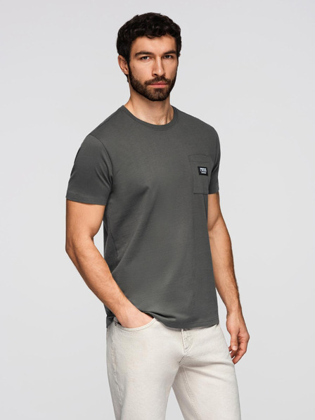 Ombre Clothing Pánské volnočasové tričko s kapsičkou Ombre Clothing zelená