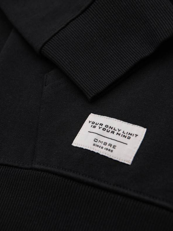 Ombre Clothing Černá pánská basic mikina na zip s kapucí Ombre Clothing