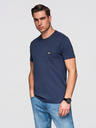 Ombre Clothing Tmavě modré pánské tričko s kapsičkou Ombre Clothing