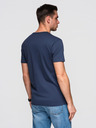 Ombre Clothing Tmavě modré pánské tričko s kapsičkou Ombre Clothing