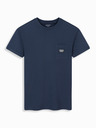 Ombre Clothing Tmavě modré pánské tričko s kapsičkou Ombre Clothing