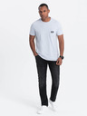 Ombre Clothing Světle modré pánské tričko s kapsičkou Ombre Clothing