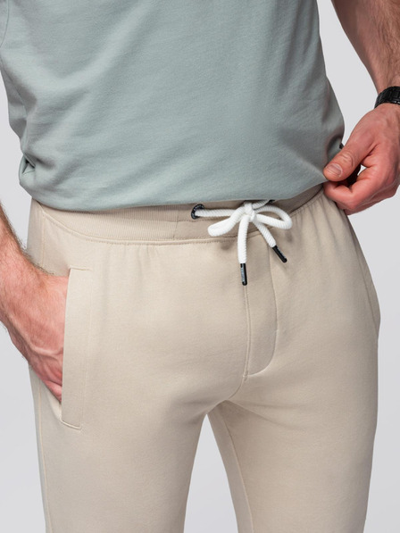 Ombre Clothing Béžové pánské tepláky Ombre Clothing