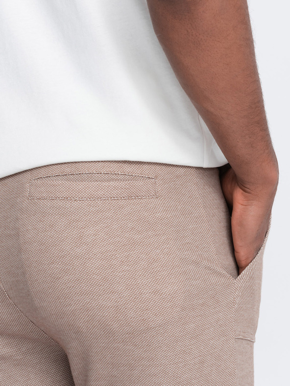 Ombre Clothing Světle hnědé pánské tepláky Ombre Clothing