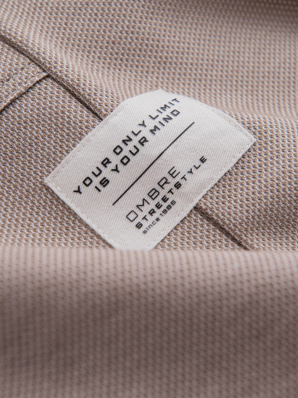 Ombre Clothing Světle hnědé pánské tepláky Ombre Clothing