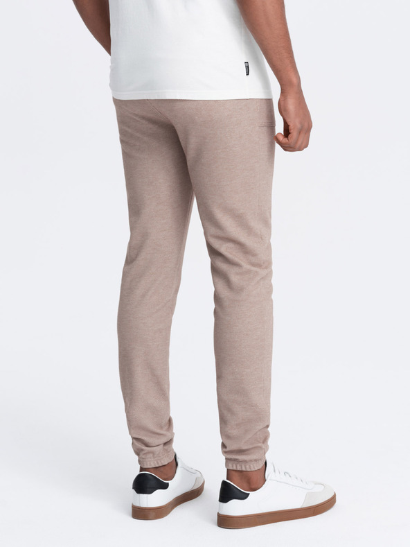 Ombre Clothing Světle hnědé pánské tepláky Ombre Clothing