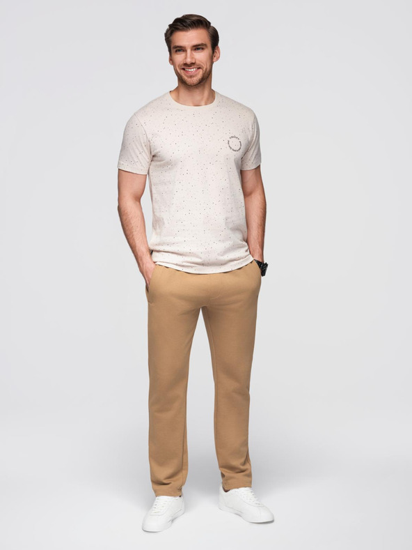 Ombre Clothing Hnědé pánské tepláky Ombre Clothing