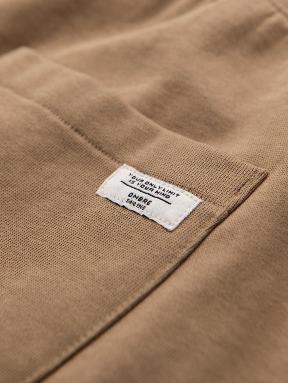 Ombre Clothing Hnědé pánské tepláky Ombre Clothing