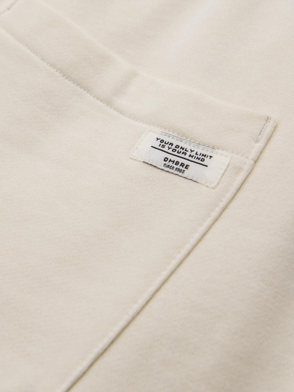 Ombre Clothing Krémové pánské tepláky Ombre Clothing