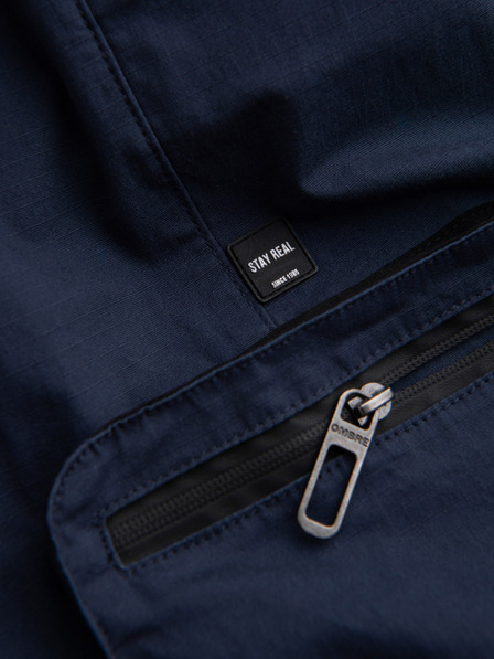 Ombre Clothing Tmavě modré pánské cargo jogger kalhoty Ombre Clothing