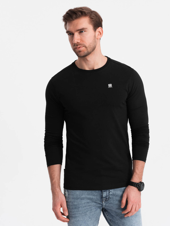 Ombre Clothing Černé pánské tričko Ombre Clothing