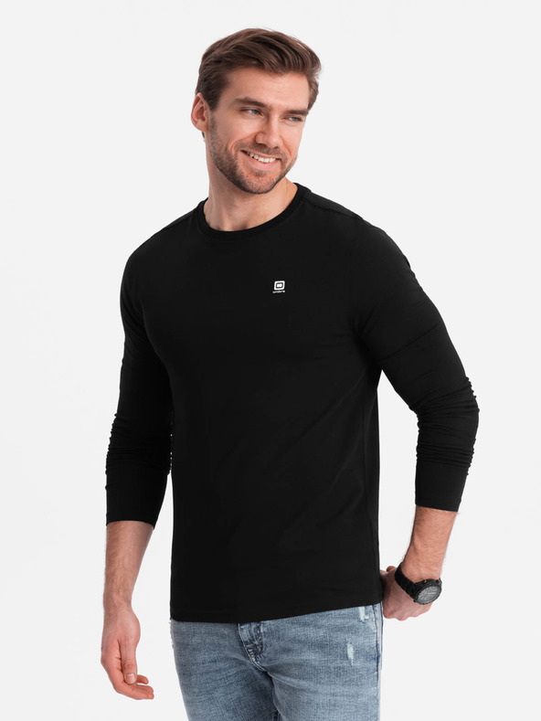 Ombre Clothing Černé pánské tričko Ombre Clothing