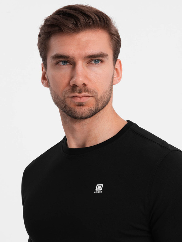 Ombre Clothing Černé pánské tričko Ombre Clothing
