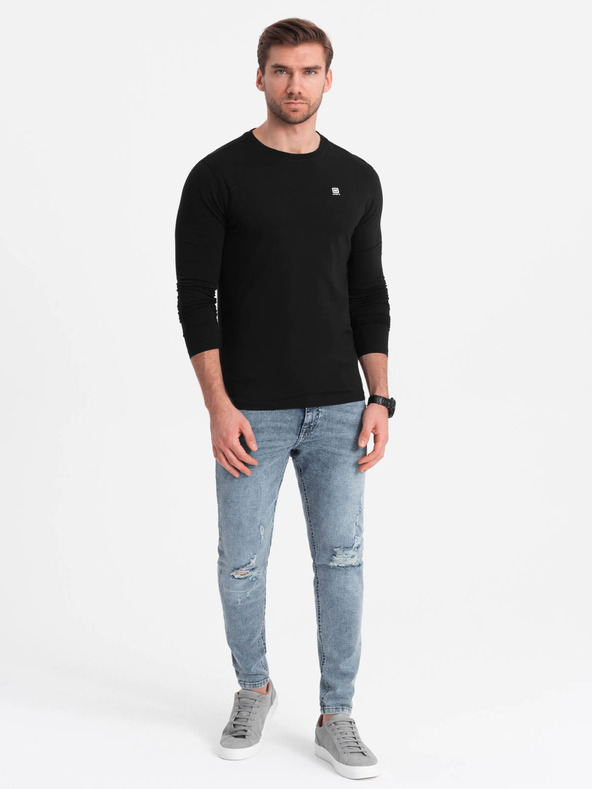 Ombre Clothing Černé pánské tričko Ombre Clothing