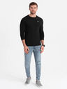Ombre Clothing Černé pánské tričko Ombre Clothing