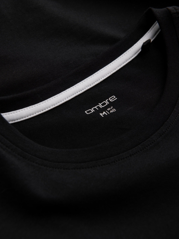 Ombre Clothing Černé pánské tričko Ombre Clothing