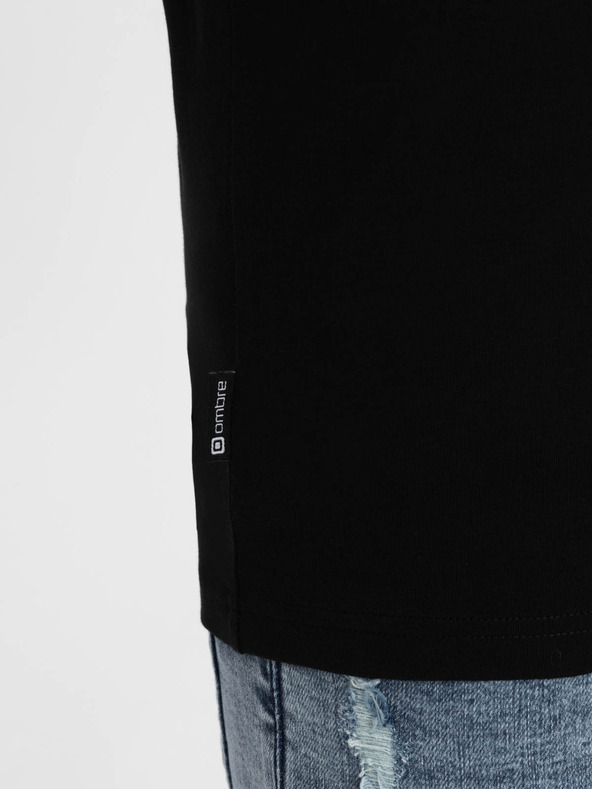 Ombre Clothing Černé pánské tričko Ombre Clothing