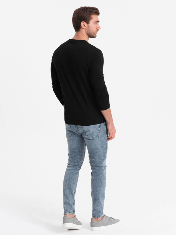 Ombre Clothing Černé pánské tričko Ombre Clothing