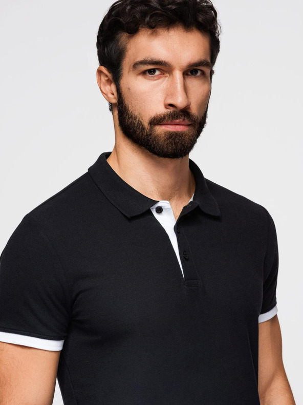 Ombre Clothing Černé pánské polo tričko Ombre Clothing