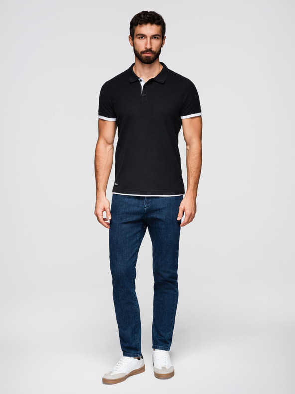 Ombre Clothing Černé pánské polo tričko Ombre Clothing