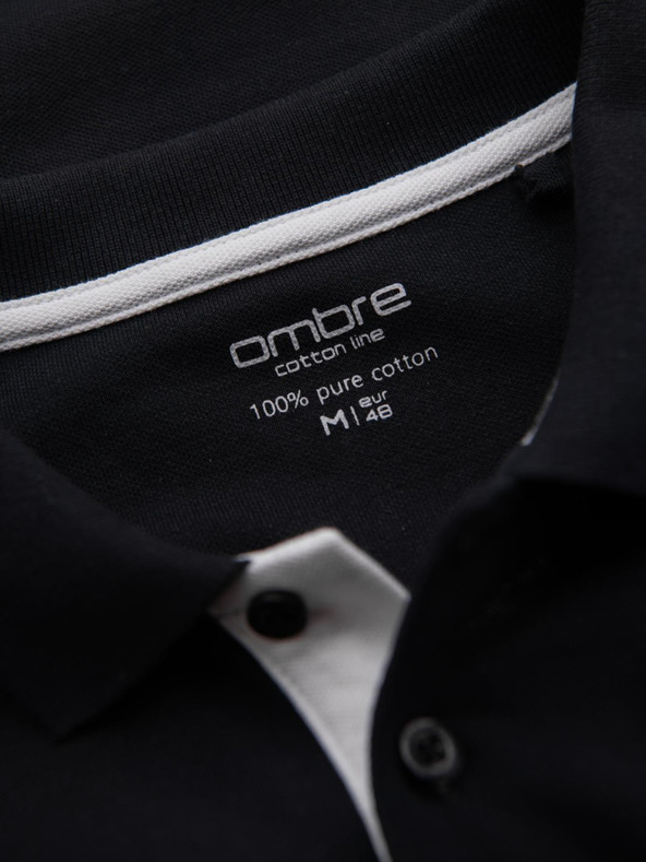 Ombre Clothing Černé pánské polo tričko Ombre Clothing