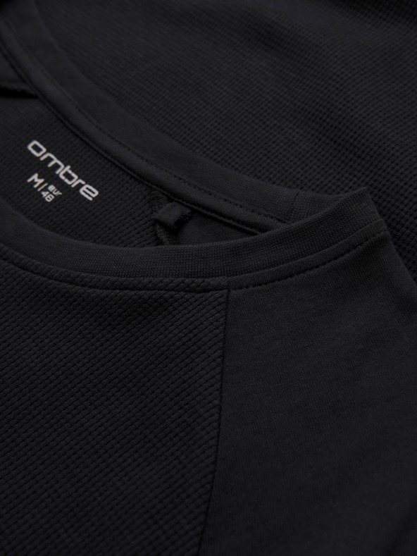 Ombre Clothing Černé pánské basic tričko s kapsičkou Ombre Clothing