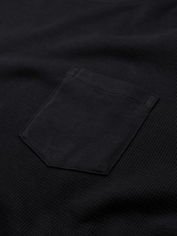 Ombre Clothing Černé pánské basic tričko s kapsičkou Ombre Clothing