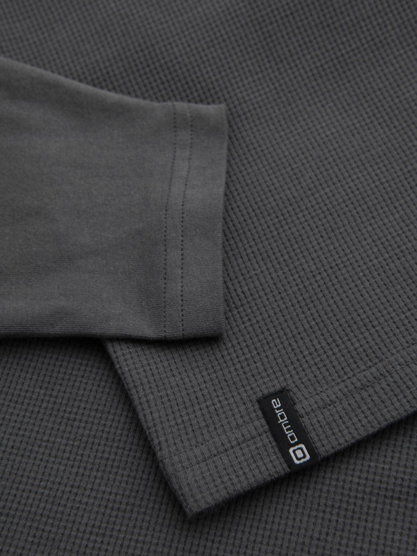 Ombre Clothing Tmavě šedé pánské basic tričko s kapsičkou Ombre Clothing