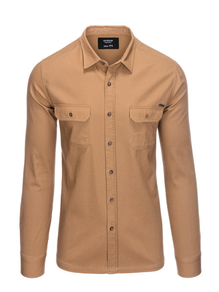 Ombre Clothing Hnědá pánská košile Ombre Clothing