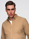 Ombre Clothing Světle hnědá pánská košile Ombre Clothing