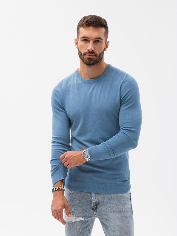 Ombre Clothing Světle modrý pánský svetr Ombre Clothing