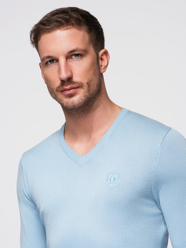 Ombre Clothing Světle modrý pánský svetr Ombre Clothing