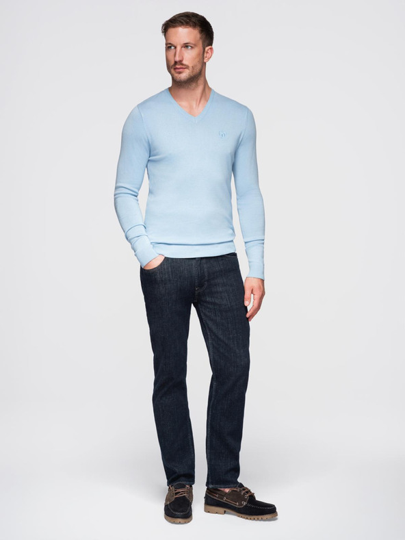 Ombre Clothing Světle modrý pánský svetr Ombre Clothing