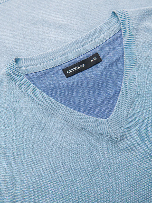Ombre Clothing Světle modrý pánský svetr Ombre Clothing