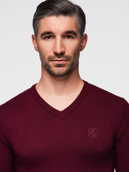 Ombre Clothing Vínový pánský svetr Ombre Clothing