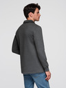 Ombre Clothing Šedá pánská basic mikina s límečkem Ombre Clothing