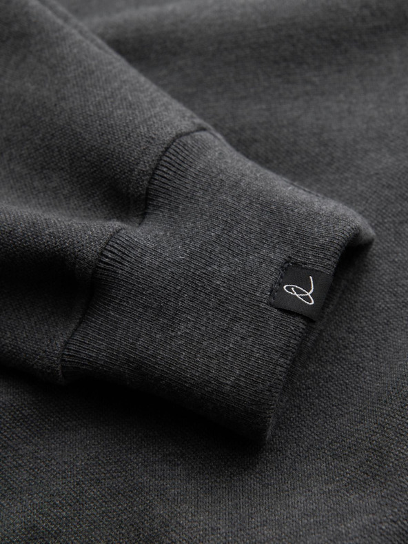 Ombre Clothing Šedá pánská basic mikina s límečkem Ombre Clothing