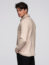 Ombre Clothing Béžová pánská basic mikina s límečkem Ombre Clothing